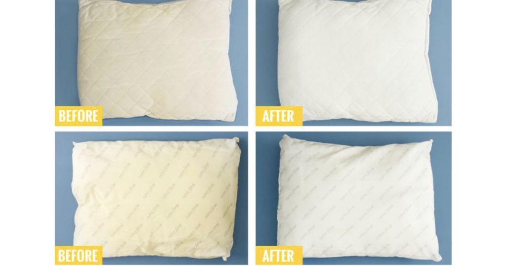Easy and nifty DIY method to make your pillows bright, white, and clean