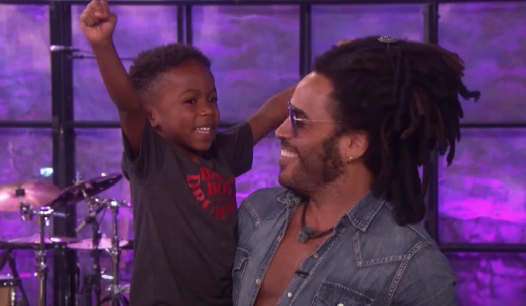 Amazing kid drummer goes on Ellen to play Lenny Kravitz cover then