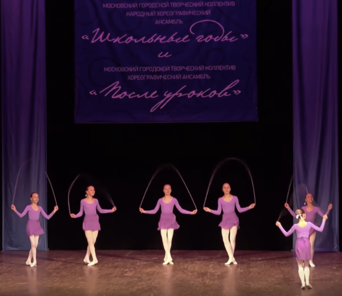 Jump Rop Dance 12 young girls perform an intricate dance routine involving…jump ropes?