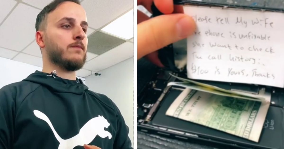 Phone tech claims to find cash and secret note from a customer that ...