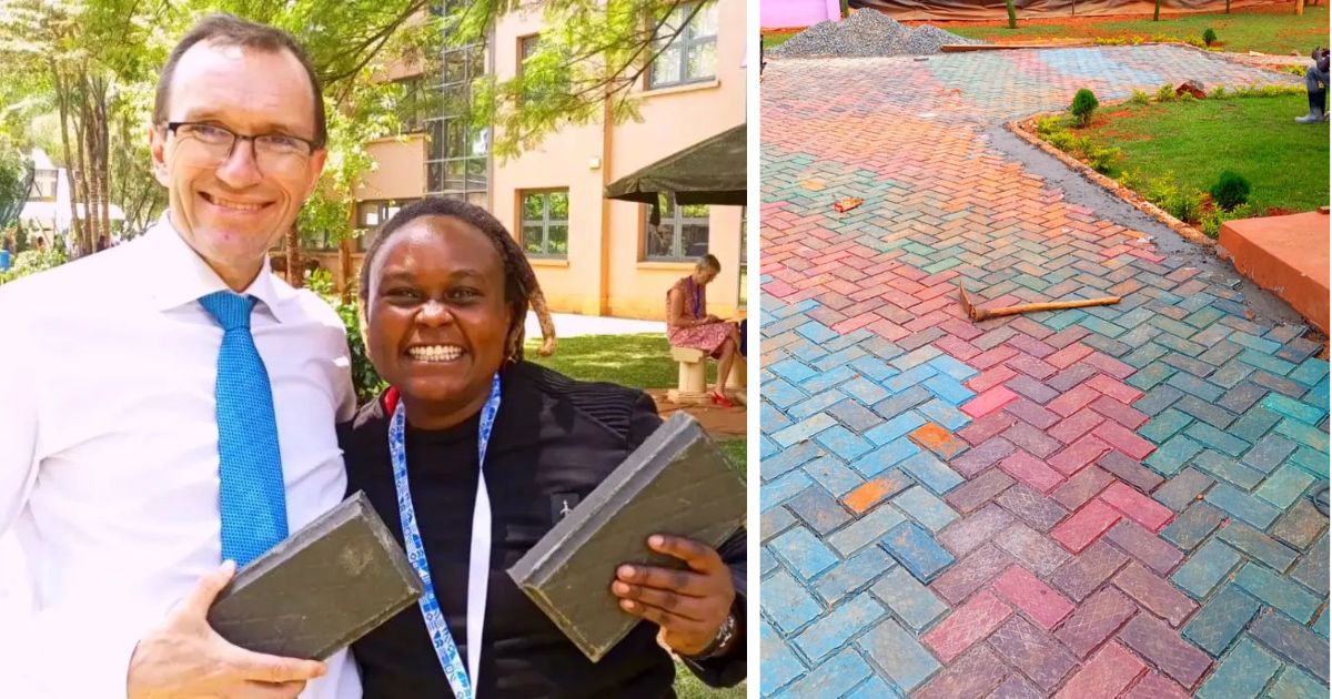 Kenyan woman invents way to turn plastic waste into bricks that can be