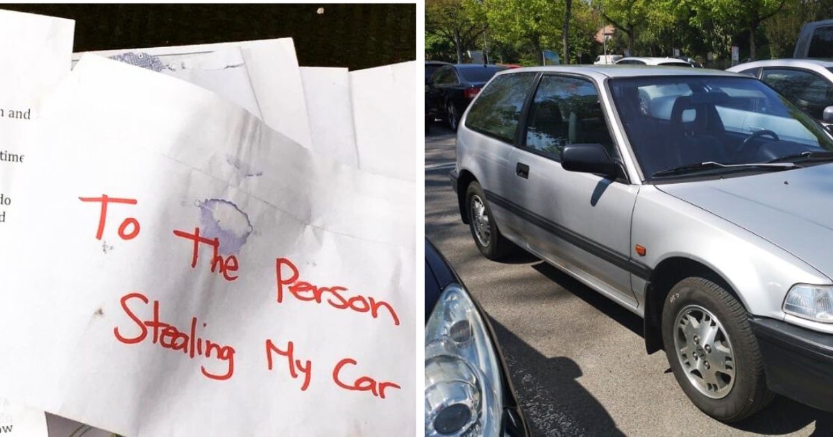 Woman whose car keeps getting stolen leaves ‘hilarious’ note for thief ...